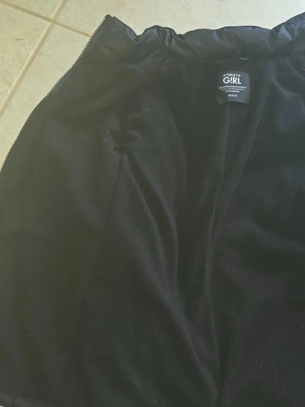 ATHLETA GIRL SNOW DAY DOWN JACKET - SIZE 8-10 BLACK